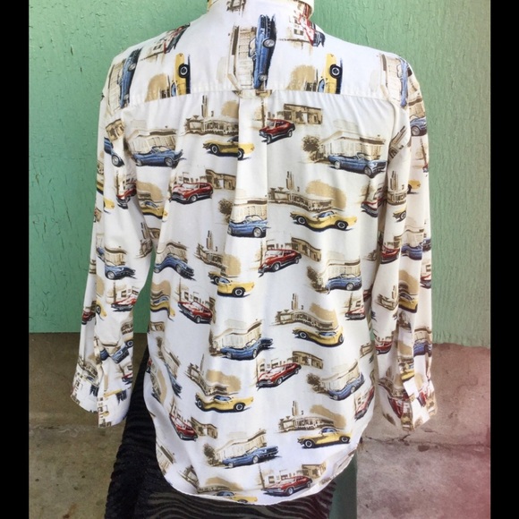 Classic Retro 1960s MUSCLE CARS Print Mens Vintage Shirt - Picture 4 of 4